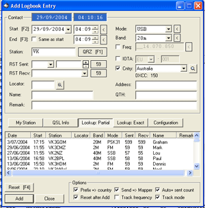 Ham Radio Deluxe Logbook Add Entry